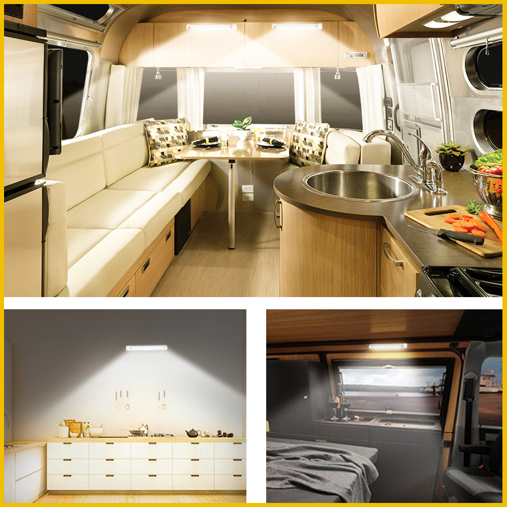 2X 108LED Interior Bar Light Strip Car Van Bus Caravan ON/OFF Switch 12V-24V thumbnail 9