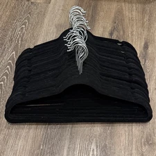 Lot (30) Felt Clothes Hangers Black Non Slip Dress Coat Blazer 17" Swivel Bundle