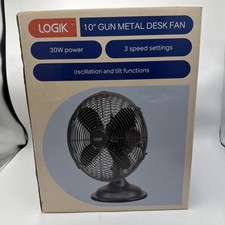 Image of LOGIK L10DFGM17 10" Desk Fan - Gun Metal- 3 Speed 30W New Open Box Item