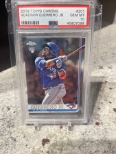 VLADIMIR GUERRERO JR. PSA 10 2019 TOPPS CHROME #201 ROOKIE RC BLUE JAYS