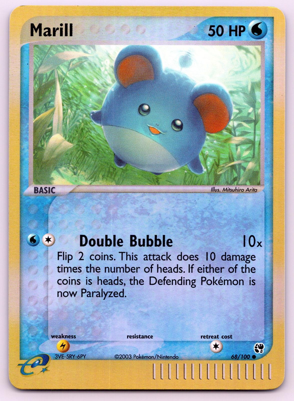 Marill 68/100 Common Sandstorm Pokemon Reverse Holo 2003 NM