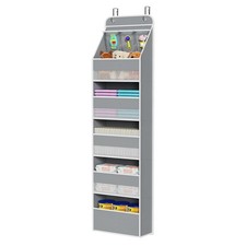 Univivi Fabric Over Door Hanging Organizer for Baby Nursery, 6 LAYER, Grey