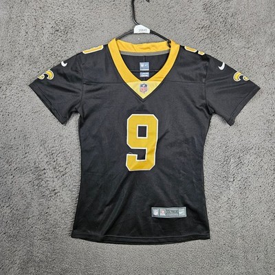 Nike New Orleans Saints Drew Brees 9 Jersey Womens Medium Black NFL On Field