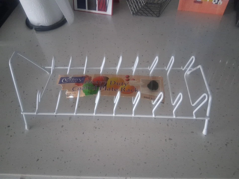 Rack de placas revestido resistente por The Cookery Doc plástico branco, placas não incluídas - Imagem 3 de 4