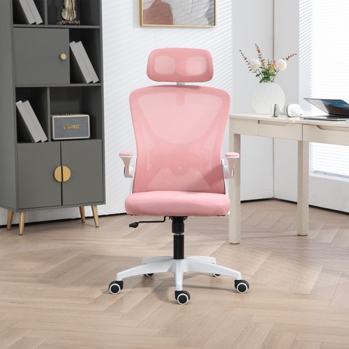 Executive Office Chair with Mesh Backrest Flip-Up Armrests Swivel Computer Chair - Picture 41 of 72
