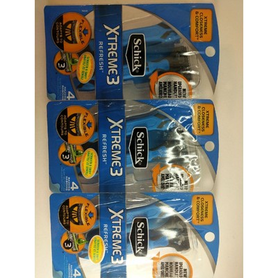 Lot Of 3 Xtreme 3 Refresh Mens Razors