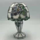 Stained Glass Tiffany Style Fairy Lamp Leaded Candle Holder Boudoir Votive VTG