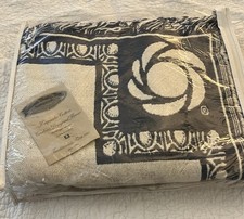 Faribault Woolen Mill Co 100 Cotton Jacquard Woven Blue Throw