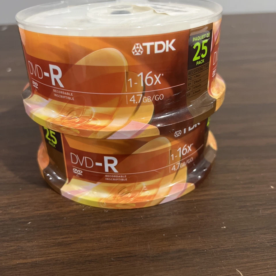 2 TDK DVD-R 4.7GB 120 Minutes 16X Recordable 25-Pack DISCS BRAND NEW SEALED - Image 3 of 3