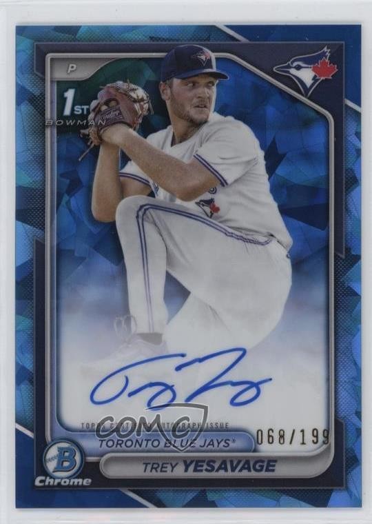 2024 Bowman Chrome Draft Sapphire Edition Prospect 68/199 Trey Yesavage Auto