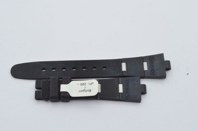 Bulgari Diagono Ladies Black Rubber Bracelet 17mm Strap LC29S New