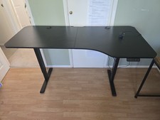 Adjustable Height Black Desk EXCELLENT CONDITION - 160cm x 60cm max height 110