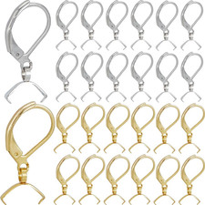 1 Box 60Pcs Gold Earring Hooks Silver Leverback Earring Findings Bulk Stainless