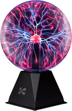 7 Inch Plasma Ball Lamp - Touch and Sound Sensitive Electric Globe with Lightnin