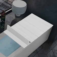 PVC Badewannenabdeckung 160*70cm Klappbare Badewannenabdeckung Badebrett Modern