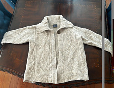 Aran Woollen Mills 100 Pure New Wool Cable Knit Cardigan Ireland