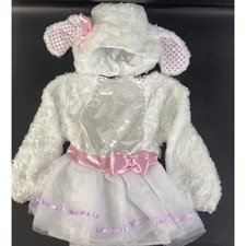 Amscan Lamb Bunny Costume Kids 18-24 Months White Pink Faux Fur Tutu Dress Up