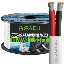 10 Gauge Marine Wire, 10/2 AWG 50ft Marine Grade Tinned Copper Oxygen Free,...