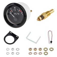 2 52mm 12v Led Oil Temp Gauge 50-150c 10mm Sensor Thread With Mounting Bracket