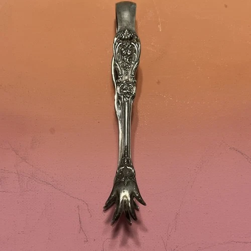 Francis I Reed & Barton Old Sterling Silver Sugar Tong Large 4.75” Original 1907