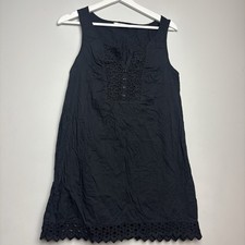Old Navy Women Small Black Cotton Eyelet Lace Sleeveless Sun Dress Lined 809599