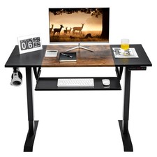 Costway 48" Electric Sit to Stand Desk Adjustable Workstation w/ Keyboard Tray