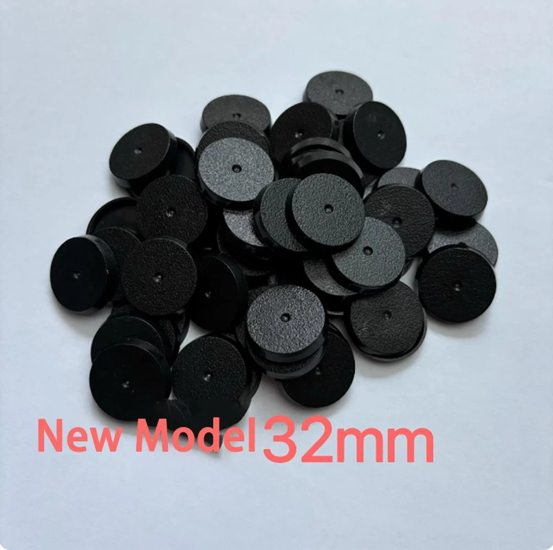 Bases de modelo de plástico redondas negras para modelos en miniatura juegos de mesa diámetro 25 mm-100 mm Foto 2 de 4