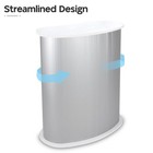 Podium Table Counter Stand Trade Show Display White Top Impact Stand Oval w/Case — photo 3