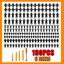 190pcs Car Clips Retainer Auto Fasteners Push Trims Plastic Pin Rivet Bumper Kit