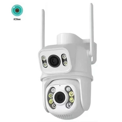 TELECAMERA ESTERNA ICSEE CAMERA PTZ WIFI DOPPIA LENTE SMART ZOOM WATERPROOF IP - Immagine 1 di 4