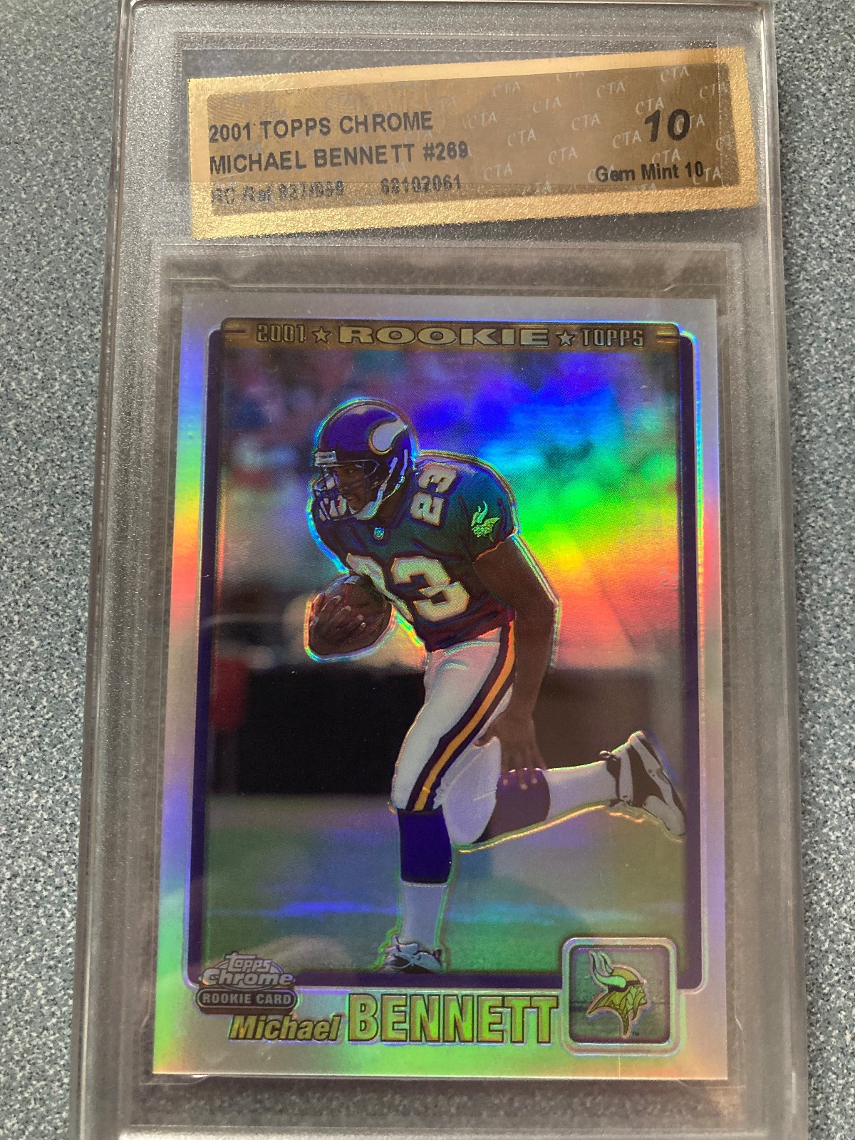 2001 TOPPS CHROME REFRACTOR MICHAEL BENNETT ROOKIE RC #269  1 of 999  CTA GEM MT