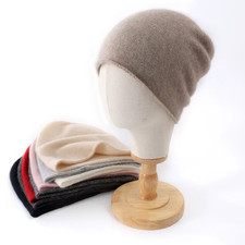 2024 Winter Unisex 100 Cashmere Hats Outdoor Casual Keep Warm Solid Color Cashme