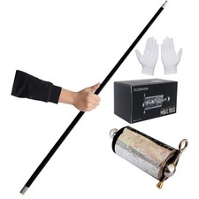 Black Magic Cane Metal Appearing Cane with Video Tutorial and Free Gloves,