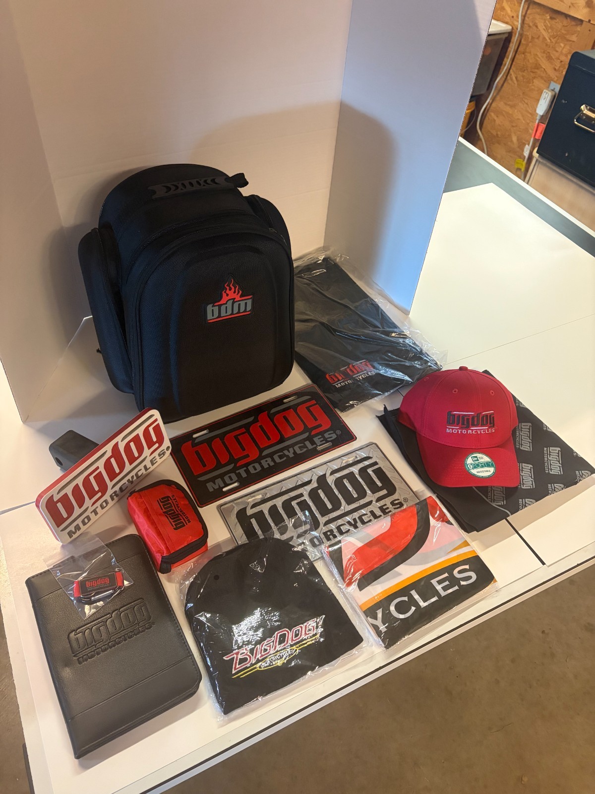BIG DOG MOTORCYCLES 12 ITEM BIKER BUNDLE (BACKPACK, HITCH COVER, & MORE) 37% OFF