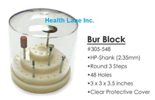 Meta BesQual Dental Lab Bur Block Round HP Shank 3 Steps 48-Hole with Cover
