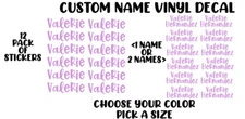Custom Name Decal 12 Pack School Supplies Vinyl Text Sticker Decal Personalize