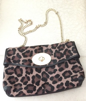 NWT Coach Turnlock Clutch in Printed Haircalf Leopard F33607 | eBay