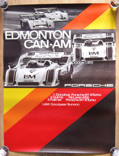 orginal Porsche Plakat Poster " Edmonton CAN-AM 1972 " Porsche 917 - Afbeelding 1 van 3