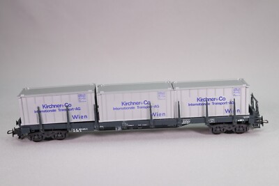 Coffret Train HO Liliput 383 10 - Wagon Charge Lourde + Portique Intercont - Bon état
