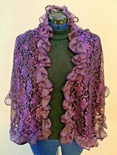 Sheer Purple Shawl Wrap Scarf 22" x 60" Lightweight