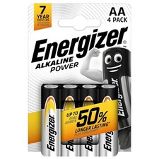 Pack of 4 Energizer AA Alkaline Power Batteries 1.5V E91 LR6 MN1500 Mignon STILO