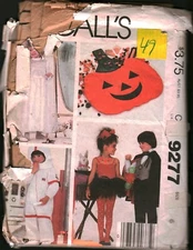 9277 Vintage McCalls SEWING Pattern Girls Boys Costume Bride Astronaut Pumpkin