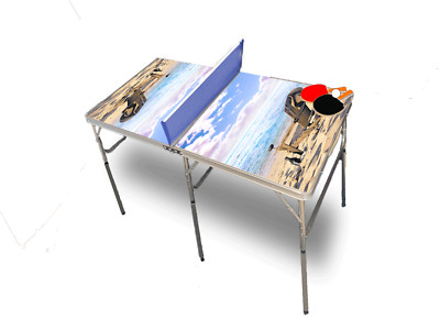 Beach Chair 2 Portable Tennis Ping Pong Folding Table w/Accessories 