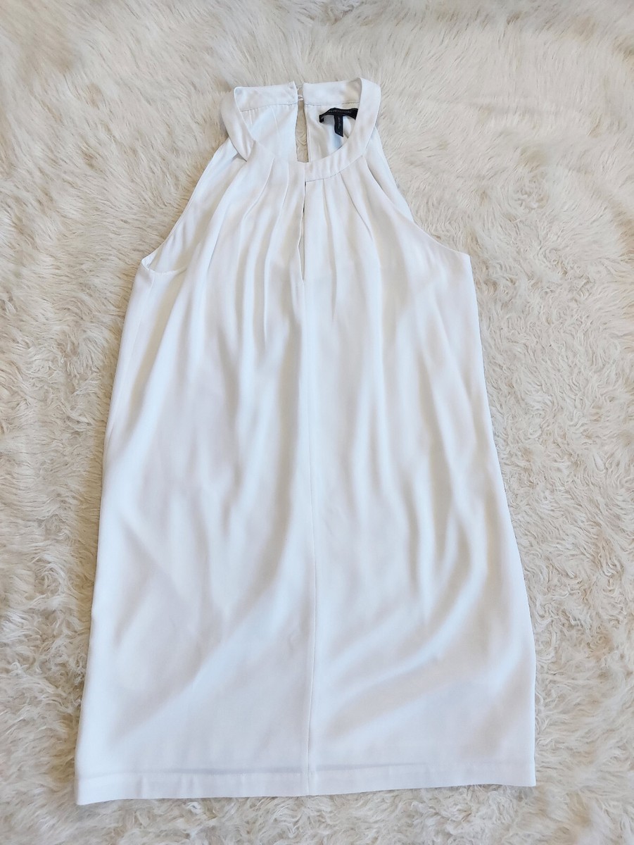 bcbg white halter dress NEW BCBG MAX AZRIA WHITE SILK VNECK HALTER DRESS 0 (SIL66151)