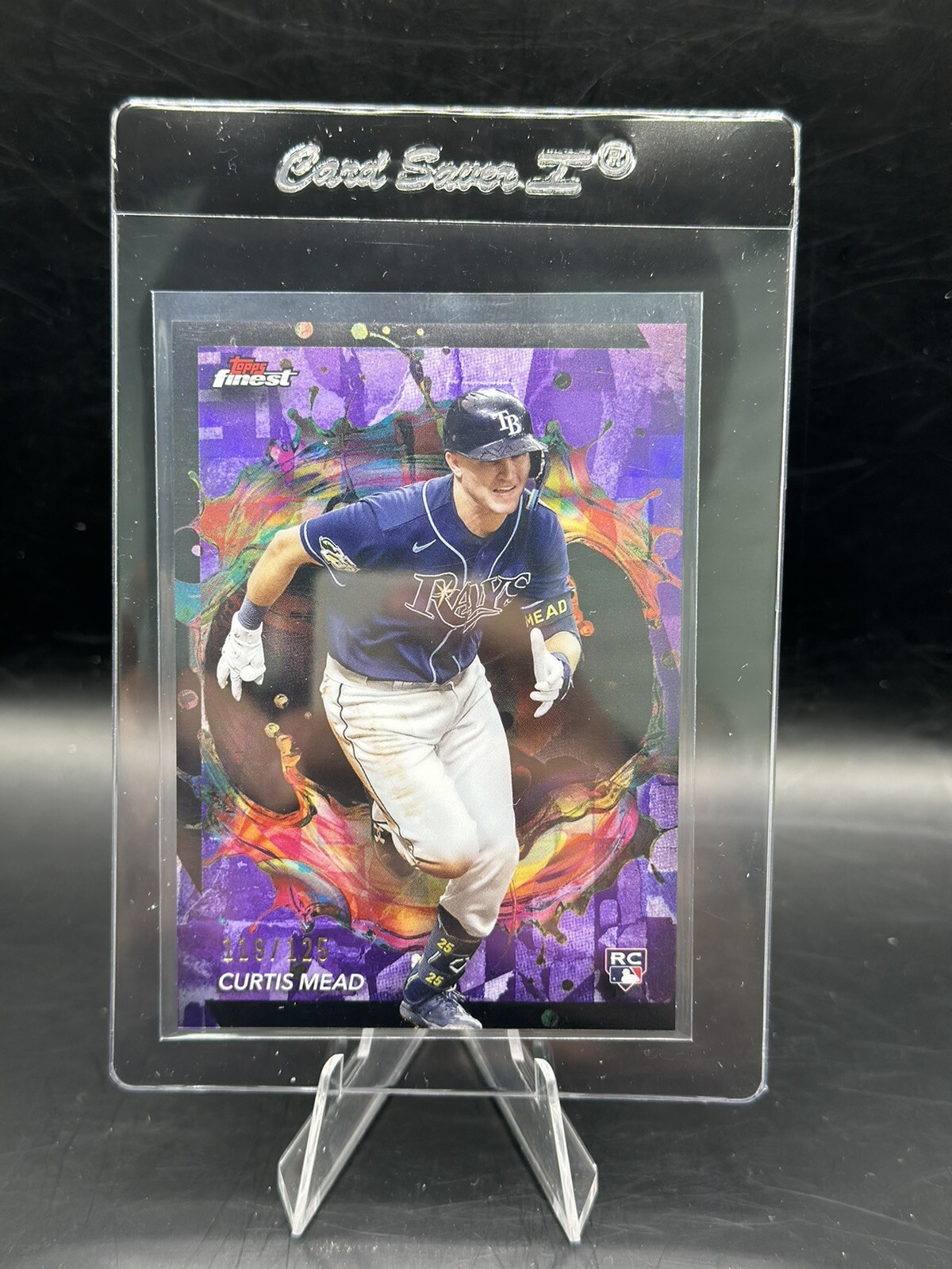 2024 Topps Finest Curtis Mead #288 Rare Purple Card / 125 Tampa Bay Rays