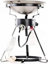 Portable Propane Outdoor Cooker With Wok Black 54000 Btu Camping Stove 18 Inch