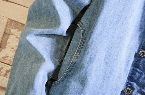 Giacca Jeans Uomo Cappuccio – Denim Blu, Oversize, Taglie Fino A 5XL, Nuovo Con Etichette