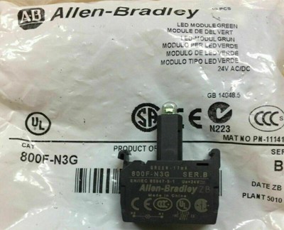 QTY:1 AB 800F-N3G 24V 800FN3G Green Light SWITCH