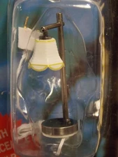 Dollhouse Miniature Electric Light Modern Table Lamp Pewter 1:12 inch scale C107