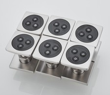 6pcs Brass Showerhead Body Jets Spray Square Shower Body Sprayer Brushed Nickel